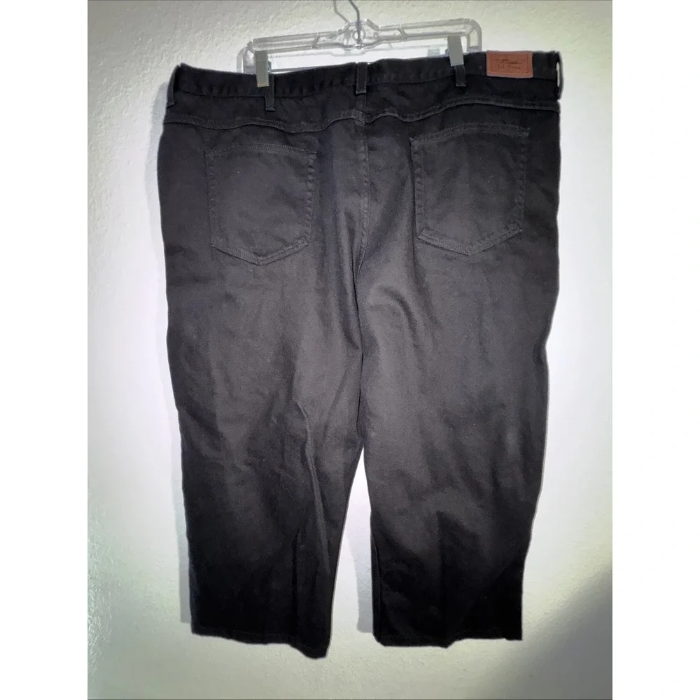 LL Bean Men's Jeans Comfort Waist Black Size 46X23 Hemmed Stretch Short Inseam